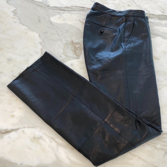 REM GARSON BLACK LEATHER CARGO PANTS SIZE US 2 - Picture 7 of 15